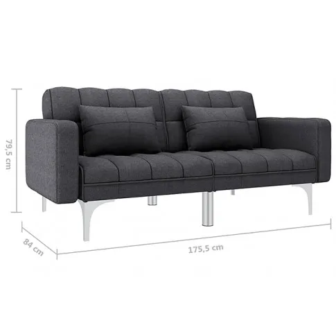 Dwuosobowa rozkładana ciemnoszara sofa Distira 2D