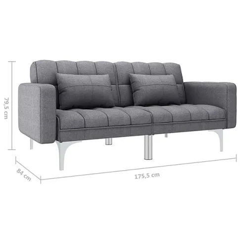 Dwuosobowa rozkładana jasnoszara sofa Distira 2D