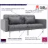 Dwuosobowa rozkładana jasnoszara sofa Distira 2D