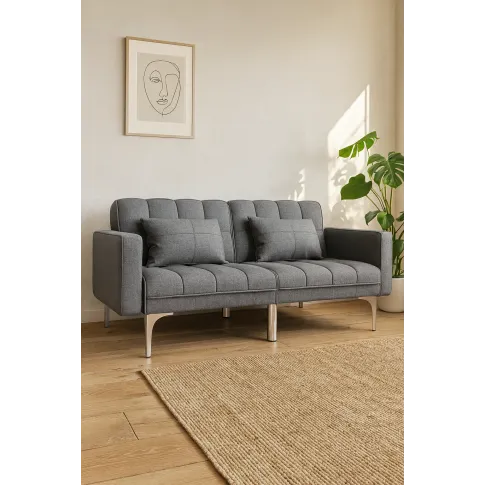 Rozkładana dwuosobowa szara kanapa   Kvetos 2D