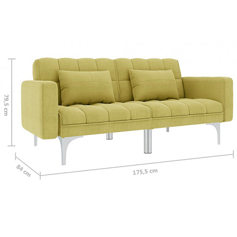 Dwuosobowa rozkładana zielona sofa Distira 2D