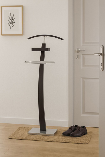 Drewniany stojak na ubrania Sanati 2X w kolorze wenge