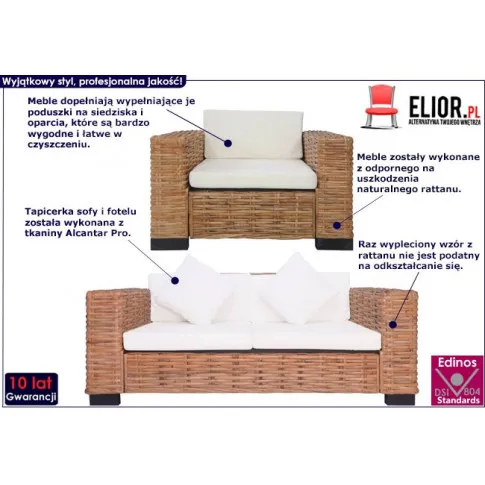 2 częściowy zestaw wypoczynkowy z rattanu – Axel 2X 28u