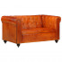 Skórzana 2-osobowa jasnobrązowa sofa w stylu Chesterfield - Clementine 2Q