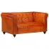 Skórzana 2-osobowa jasnobrązowa sofa w stylu Chesterfield - Clementine 2Q