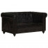 Skórzana 2-osobowa czarna sofa w stylu Chesterfield - Clementine 2Q
