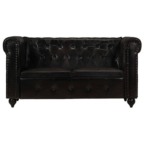 Czarna sofa w stylu Chesterfield 2-osobowa Clementine 2Q