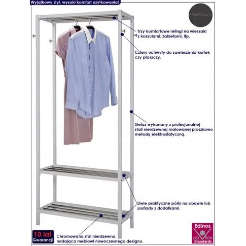 Fotografia Wieszak stojący na ubrania Alicante 5X - biały z kategorii Meble na ubrania