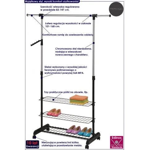 Fotografia Regulowany wieszak na kółkach Alicante 6X z kategorii Strona główna