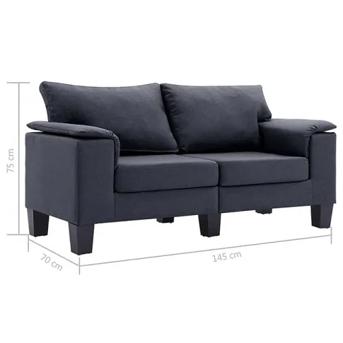 Dwuosobowa ciemnoszara sofa - Ekilore 2Q