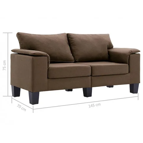 Ekskluzywna dwuosobowa brązowa sofa Ekilore 2Q