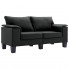 2-osobowa czarna sofa z podłokietnikami - Ekilore 2Q