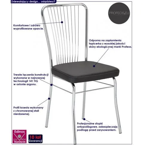 Zdjęcie beżowe krzesło metalowe Malvix | Edinos.pl