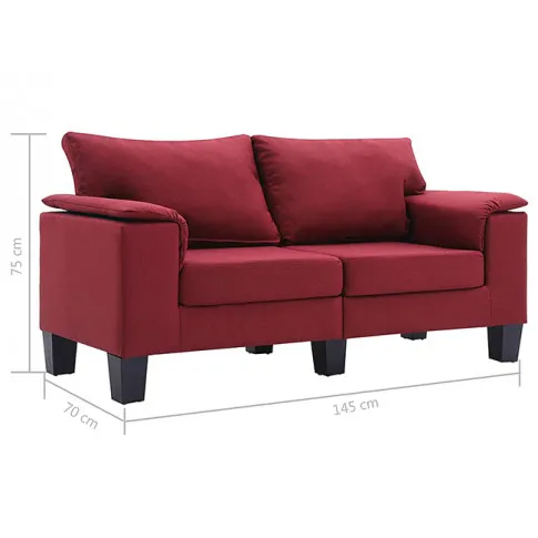 Ekskluzywna dwuosobowa czerwona sofa Ekilore 2Q