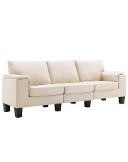 Trzyosobowa ekskluzywna kremowa sofa - Ekilore 3Q w sklepie Edinos.pl