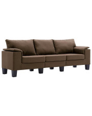 3-osobowa brązowa sofa z podłokietnikami - Ekilore 3Q w sklepie Edinos.pl