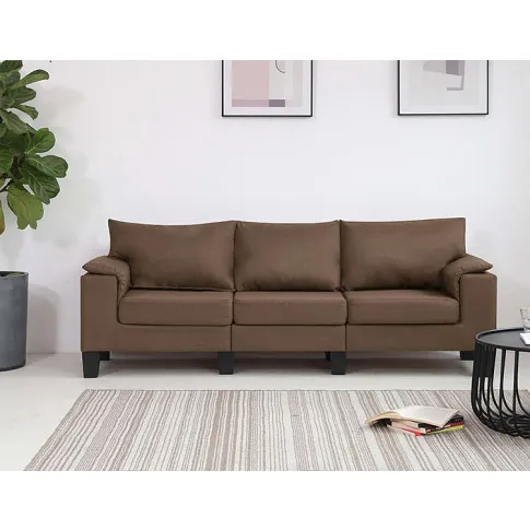 3-osobowa brązowa sofa Ekilore 3Q, podłokietniki