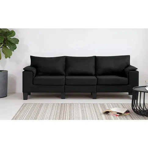 Trzyosobowa czarna sofa Ekilore 3Q