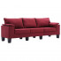 3-osobowa sofa z podłokietnikami winna czerwień - Ekilore 3Q