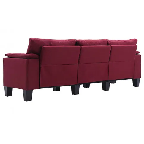 3-osobowa czerwona sofa Ekilore 3Q, podłokietniki