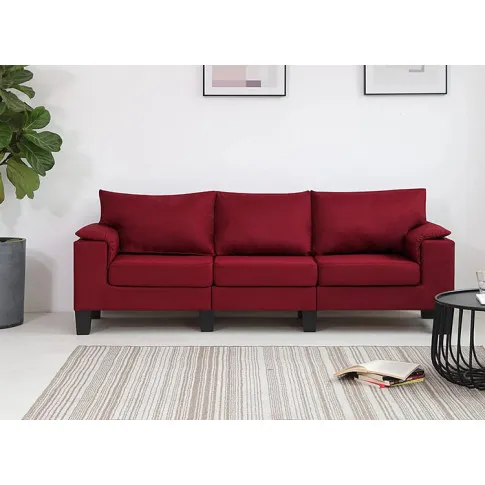 3-osobowa czerwona sofa Ekilore 3Q, podłokietniki