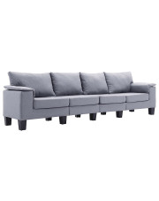 4-osobowa sofa jasnoszara z podłokietnikami - Ekilore 4Q w sklepie Edinos.pl