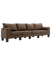 4-osobowa sofa brązowa z podłokietnikami - Ekilore 4Q