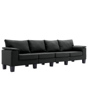4-osobowa sofa czarna z podłokietnikami - Ekilore 4Q w sklepie Edinos.pl