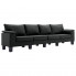 4-osobowa sofa czarna z podłokietnikami - Ekilore 4Q