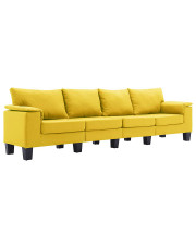 4-osobowa sofa żółta z podłokietnikami - Ekilore 4Q w sklepie Edinos.pl