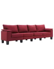 4-osobowa sofa czerwone wino z podłokietnikami - Ekilore 4Q w sklepie Edinos.pl