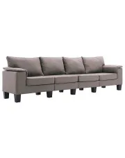 4-osobowa sofa taupe z podłokietnikami - Ekilore 4Q