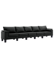 Pięcioosobowa ekskluzywna czarna sofa - Ekilore 5Q