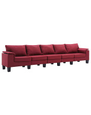 Pięcioosobowa ekskluzywna czerwona sofa - Ekilore 5Q w sklepie Edinos.pl