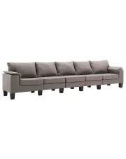 Pięcioosobowa sofa taupe z podłokietnikami - Ekilore 5Q