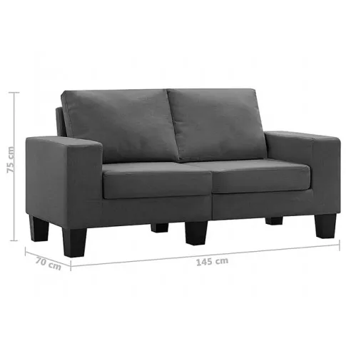Ponadczasowa dwuosobowa sofa ciemnoszara Lurra 2Q