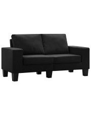 2-osobowa czarna sofa z podłokietnikami - Lurra 2Q w sklepie Edinos.pl