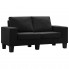 2-osobowa czarna sofa z podłokietnikami - Lurra 2Q
