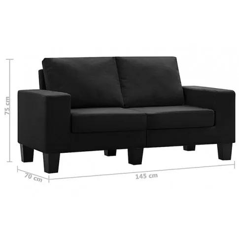 Ponadczasowa dwuosobowa sofa czarna Lurra 2Q