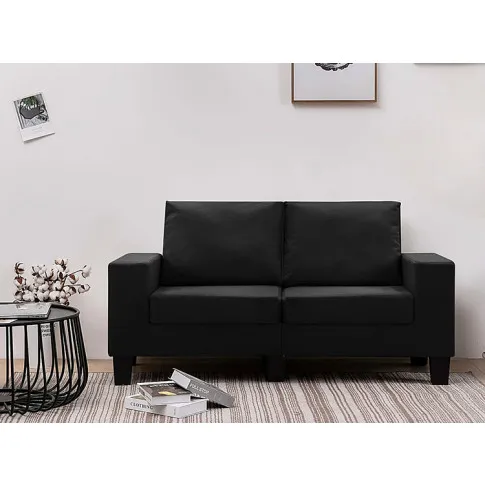 Ponadczasowa dwuosobowa sofa czarna Lurra 2Q