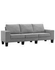 Trzyosobowa jasnoszara sofa z poduszkami - Lurra 3Q w sklepie Edinos.pl