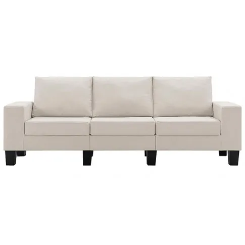 Ponadczasowa trzyosobowa sofa kremowa Lurra 3Q