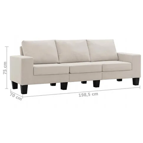 Ponadczasowa trzyosobowa sofa kremowa Lurra 3Q