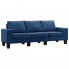 Trzyosobowa niebieska sofa z podłokietnikami - Lurra 3Q