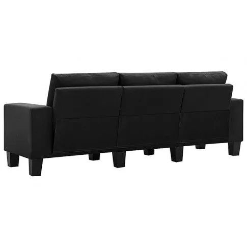 Ponadczasowa trzyosobowa sofa czarna Lurra 3Q