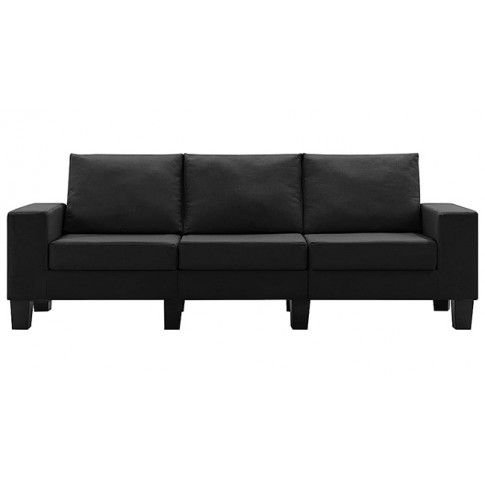 Ponadczasowa trzyosobowa sofa czarna Lurra 3Q