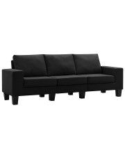 Ponadczasowa trzyosobowa czarna sofa - Lurra 3Q w sklepie Edinos.pl