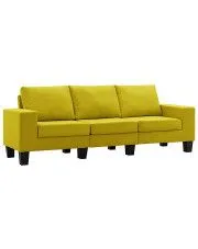 Ponadczasowa trzyosobowa żółta sofa - Lurra 3Q w sklepie Edinos.pl