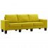 Ponadczasowa trzyosobowa żółta sofa - Lurra 3Q