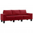 Trzyosobowa sofa z poduszkami czerwone wino - Lurra 3Q